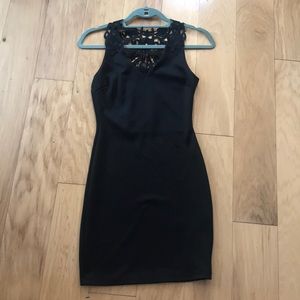 Little black dress with lace detailing